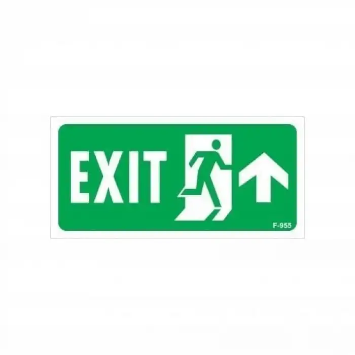 Exit Yukarı Sağ Ok İşaretli Uyarı Levhası 17,5x25 KOD:955