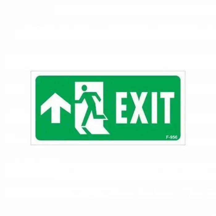 Exit Yukarı Sol Ok İşaretli Uyarı Levhası 17,5x25 KOD:956