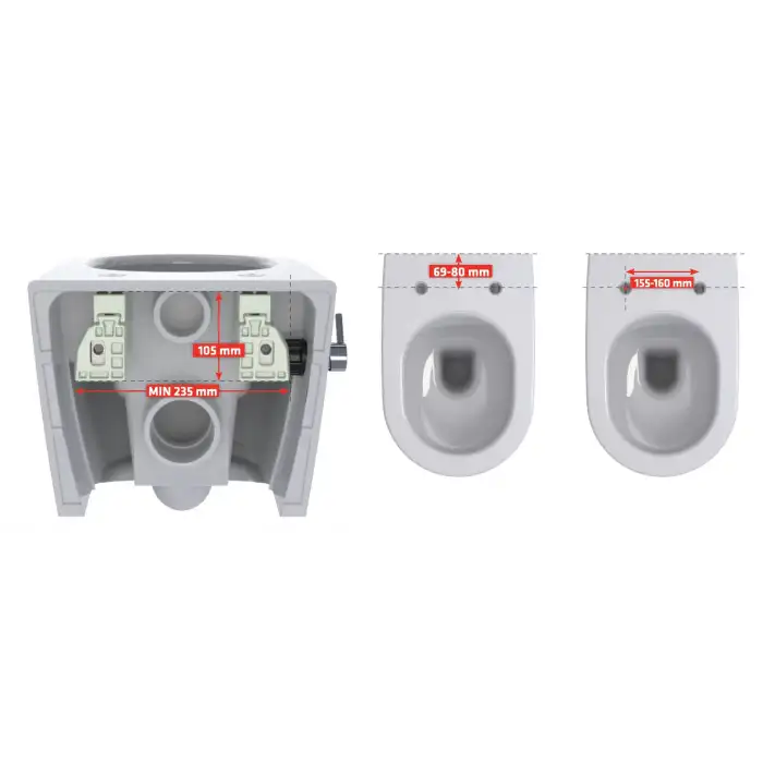 IZYFİX ASMA KLOZET GİZLİ MONTAJ SETİ GM4 + 1 UZATMALI