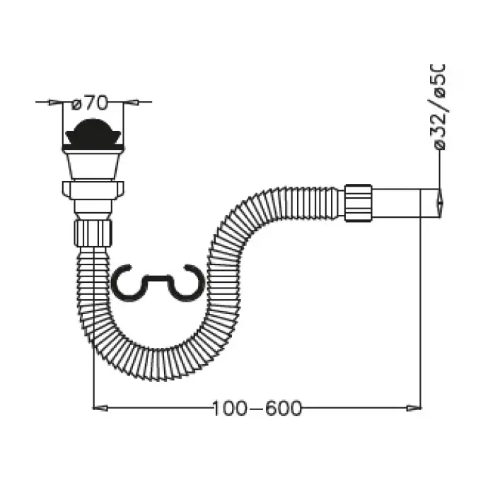 JAPAR - Körüklü Lavabo Sifonu Q32