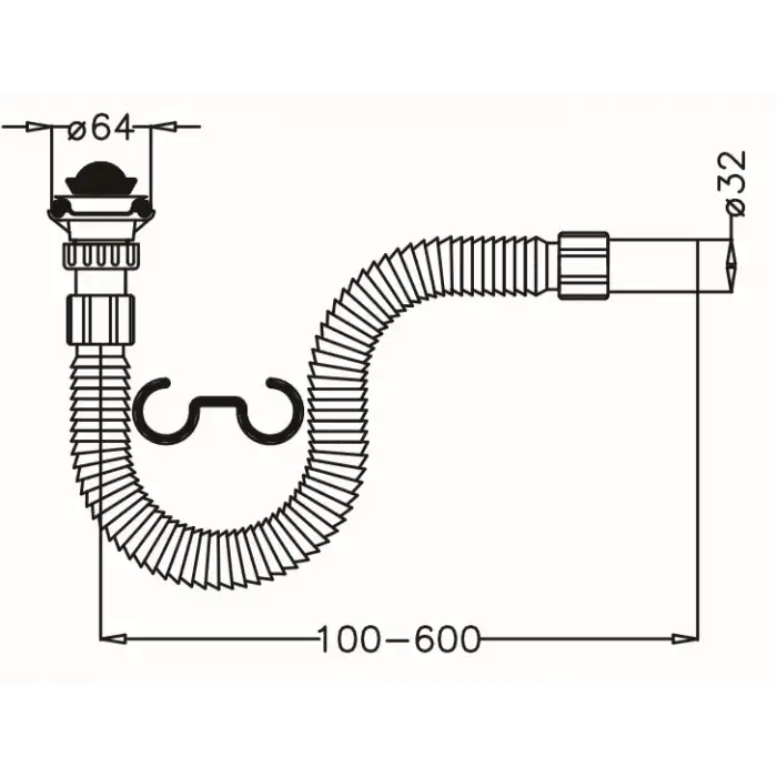 JAPAR - Körüklü Lavabo ve Evye Sifonu ( 1 1/4 - Q32 )