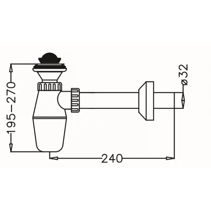 JAPAR - Lavabo sifonu Q32 Taslı ( 1 1/4 )