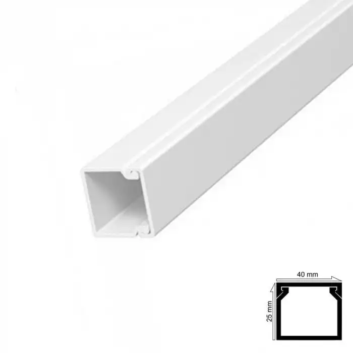 Kablo Kanalı 40x25 mm 2 Metre Yapışkan Bantlı 4 Adet