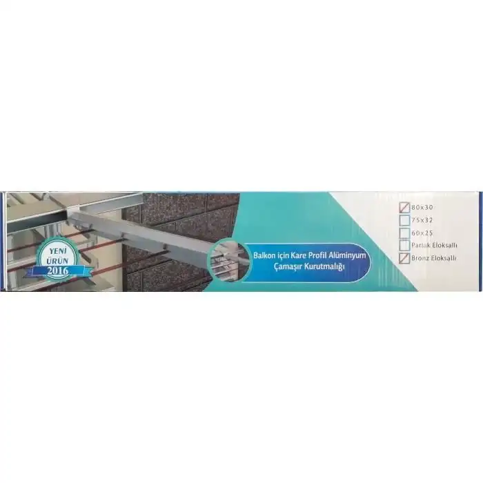 Koral Alüminyum Balkon Çamaşır Kurutma Askılığı 80x30