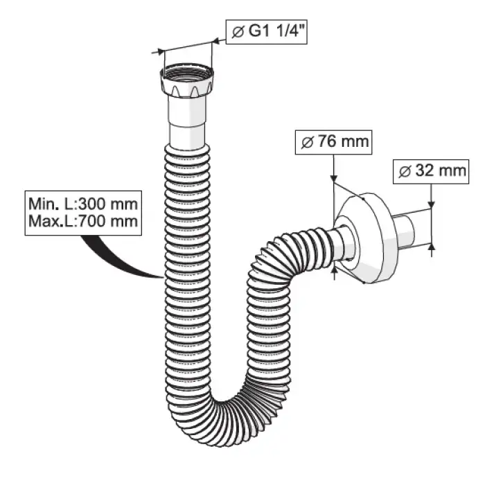 KÖRÜKLÜ GİDER BORUSU (METAL SOMUNLU)