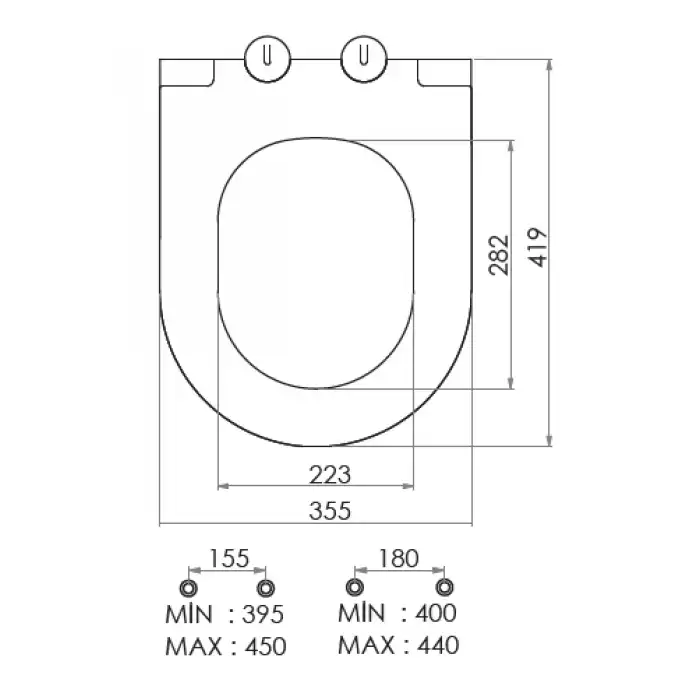 NKP - NEO SLİM ELEGANCE KLOZET KAPAĞI (YAVAŞ KAPANAN - METAL MENTEŞELİ - ÜSTTEN SIKMALI)