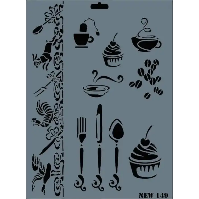 Rich New Seri N-149 Stencil 35x25 cm