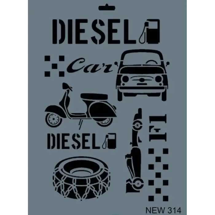 Rich New Seri N-314 Stencil 35x25 cm