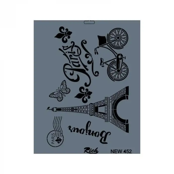 Rich New Seri N-452 Stencil 35x25 cm