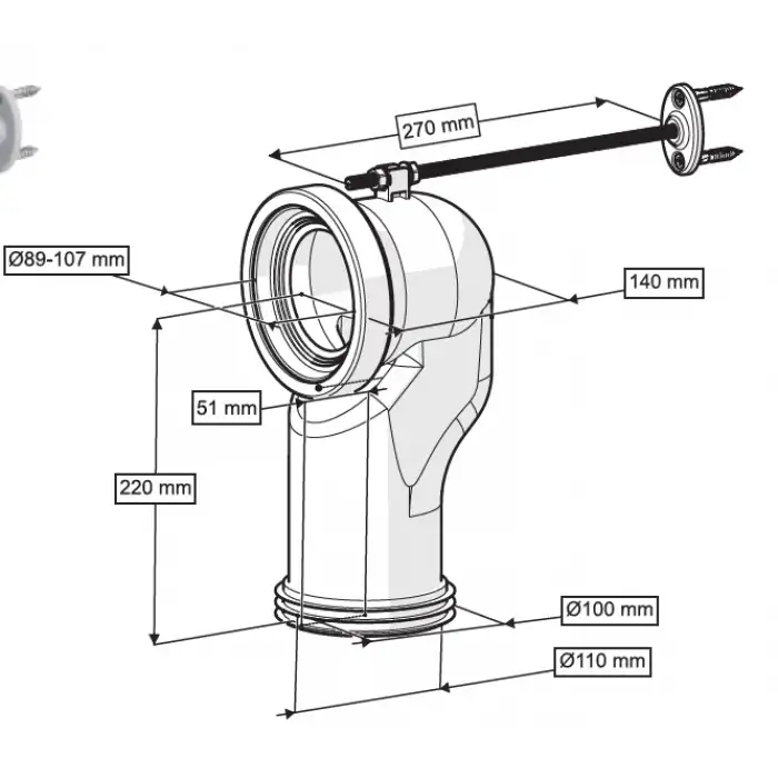 S DİRSEK BAĞLANTI ELEMANI Q100 mm