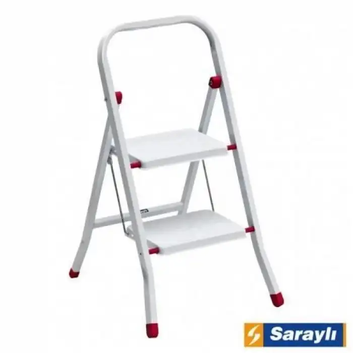 Saraylı Pratik Metal Merdiven Beyaz 2 Basamaklı