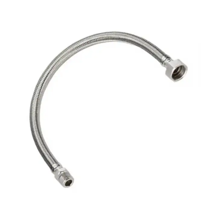 SARIBEY - 3/8 - 3/8 50 CM PASLANMAZ NİPELLİ FLEX HORTUM