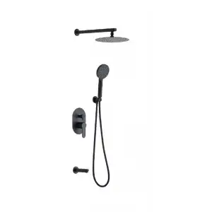 ANKASTRE BANYO TAKIMI YUVARLAK - SİYAH ( 3 YÖNLÜ )