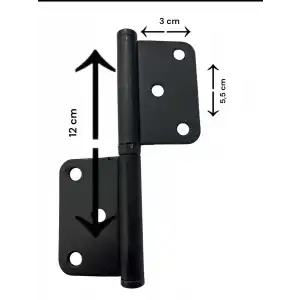 Ennalbur 12 cm Siyah Yönsüz Cerman Menteşe