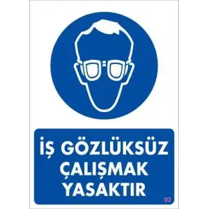 İş Koruyucu Takınız Uyarı Levhası 25x35 KOD:3