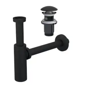 MOON MAT SİYAH SİFON - ELİXİR PUP UPLI - (TAŞMA DELİKSİZ) (MAX. 250 mm)