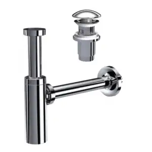 MOON PARLAK KROM SİFON - ELİXİR PUP UPLI - (TAŞMA DELİKSİZ) (MAX. 250 mm)