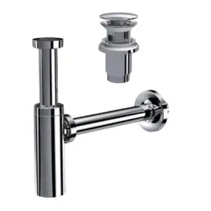 MOON PARLAK KROM SİFON - FELİX PUP UPLI - (TAŞMA DELİKSİZ) (MAX. 250 mm)