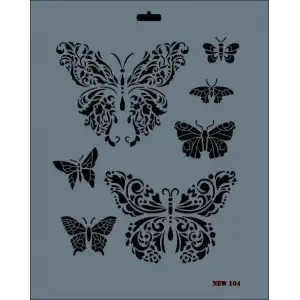 Rich New Seri N-104 Stencil 35x25 cm