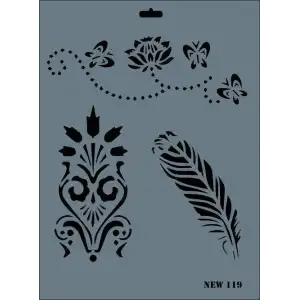 Rich New Seri N-119 Stencil 35x25 cm