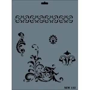 Rich New Seri N-132 Stencil 35x25 cm