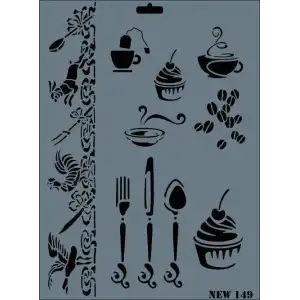 Rich New Seri N-149 Stencil 35x25 cm