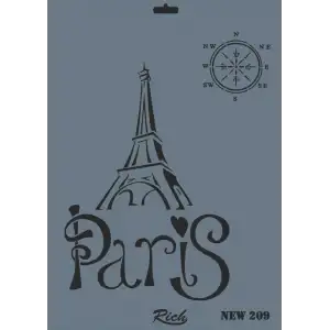 Rich New Seri N-209 Stencil 35x25 cm