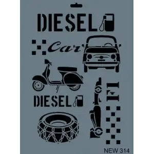 Rich New Seri N-314 Stencil 35x25 cm