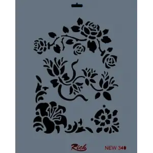 Rich New Seri N-340 Stencil 35x25 cm