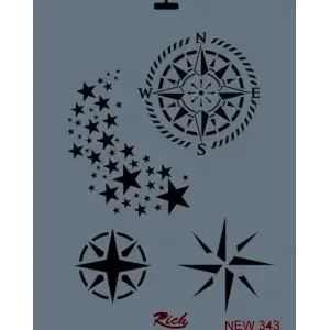 Rich New Seri N-343 Stencil 35x25 cm