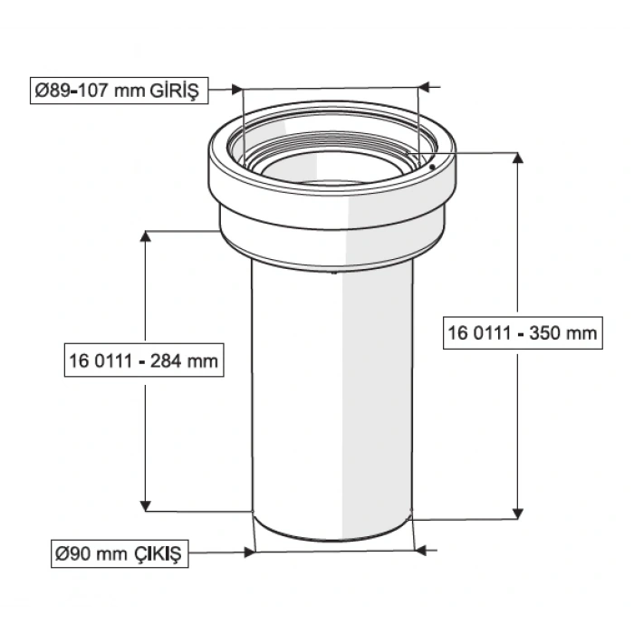 ASMA KLOZET  PİS SU ÇIKIŞ BORUSU