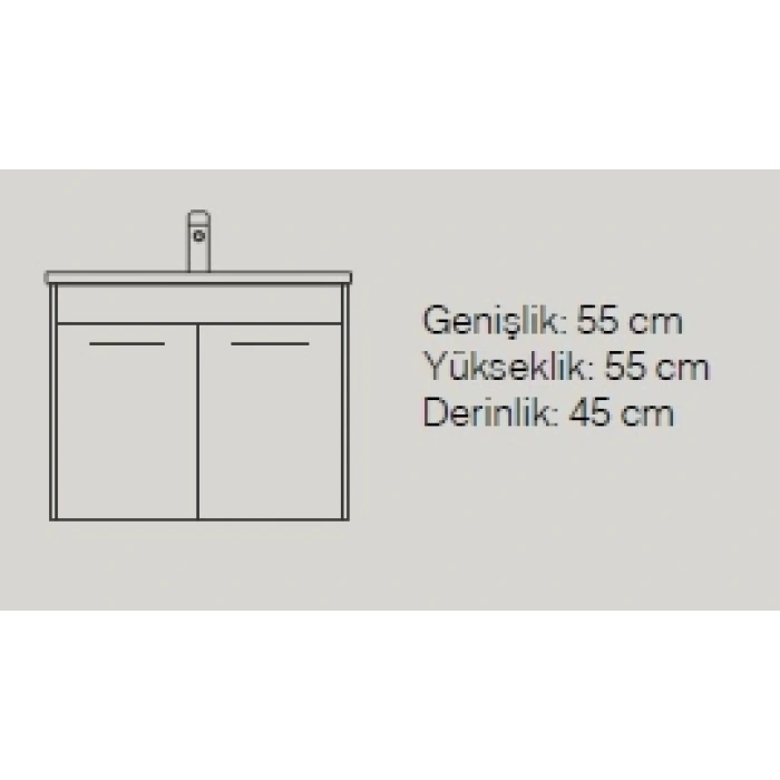 BASİC 55 CM BANYO DOLABI TAKIM