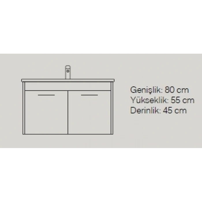 BASİC 80 CM BANYO DOLABI TAKIM