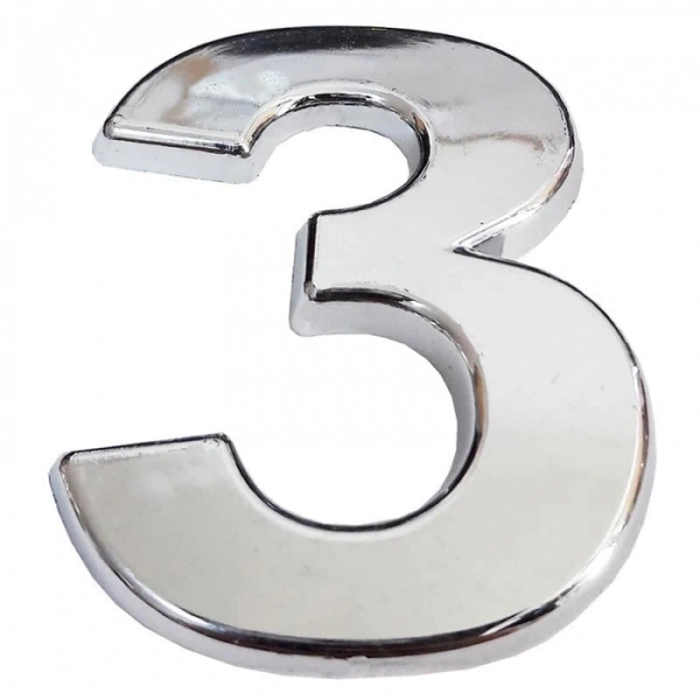 Cemax Krom Yapışkanlı 3 Rakamı 5 cm