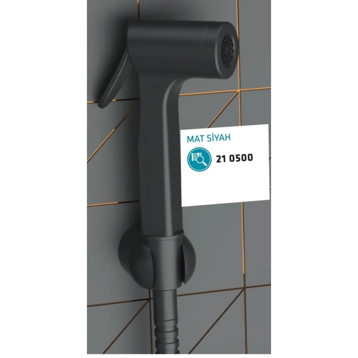 CONSOLATUS PASLANMAZ ÇELİK HORTUMLU TAHARETMATİK (MAT SİYAH)