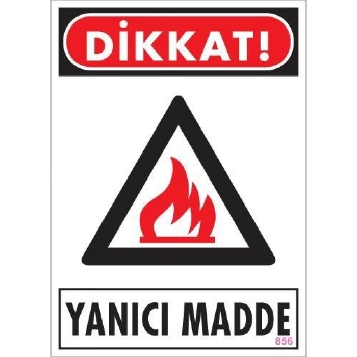 Dikkat Yanıcı Madde Uyarı Levhası 25x35 KOD:856