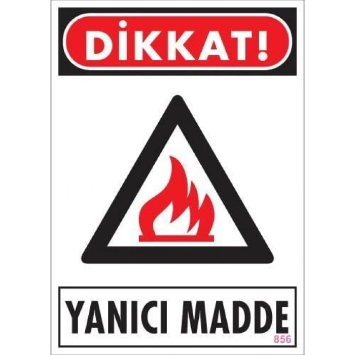 Dikkat Yanıcı Madde Uyarı Levhası 25x35 KOD:856