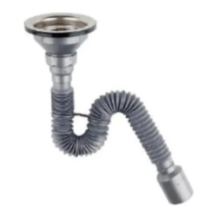 DONAU - ÇÖPMAK KAFALI KÖRÜKLÜ EVYE SİFONU (PLASTİK VİDALI-Ø40-50)