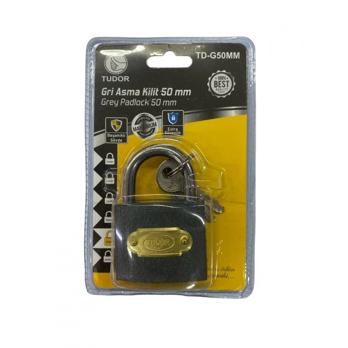 Ennalbur Tudor 50 mm Kısa Gri Asma Kilit