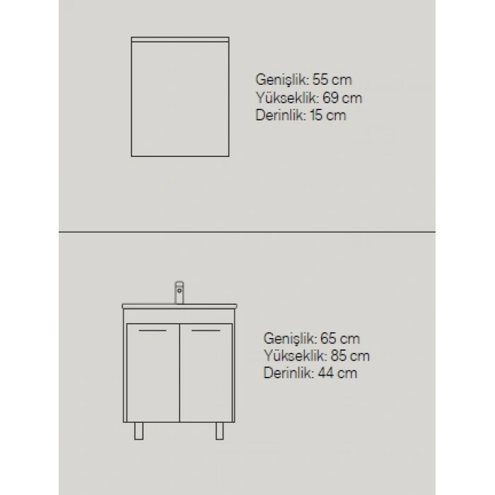 ESTE 65 CM BANYO DOLABI TAKIM