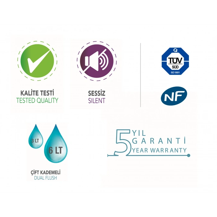 JAPAR - Ekinoks Çift Kademeli Rezervuar iç takım ( 3-6 LT ) (kiwa)