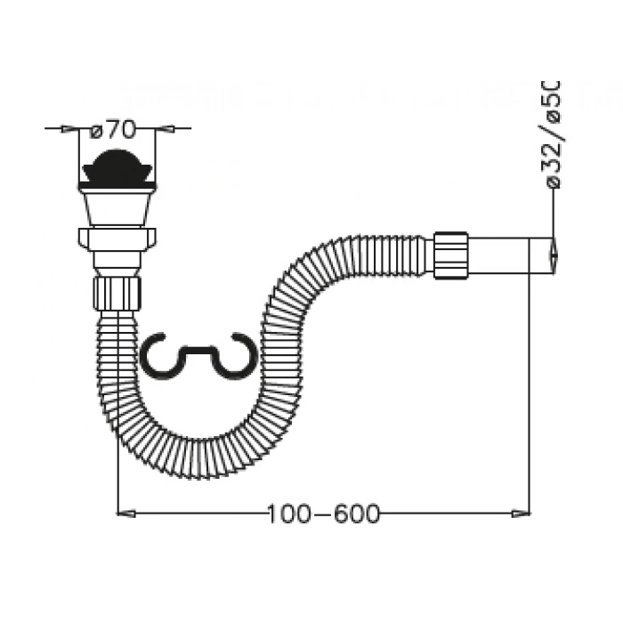 JAPAR - Körüklü Lavabo Sifonu Q32