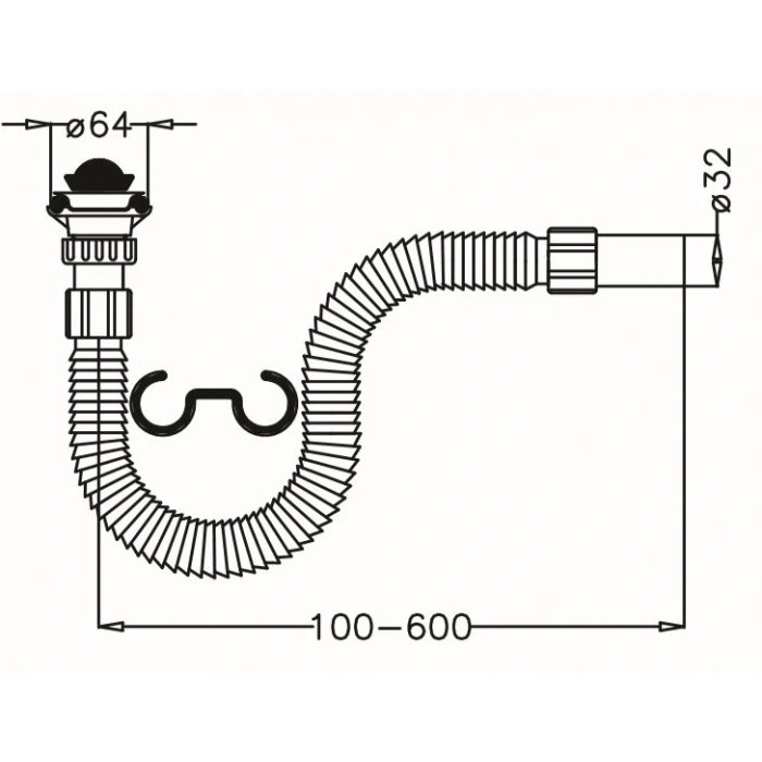 JAPAR - Körüklü Lavabo ve Evye Sifonu ( 1 1/4 - Q32 )