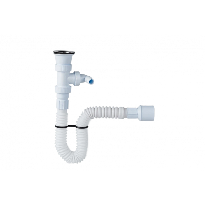 JAPAR - Lavabo ve Evye Sifonu Körüklü 11/2 Q50 (Çamaşır ve Bulaşık Makine Girişli )