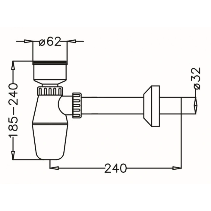JAPAR - Taslı Pisuvar Sifonu Q32