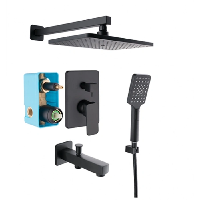 KARE - ANKASTRE BANYO SETİ 2 YOLLU SİYAH