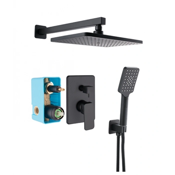 KARE - ANKASTRE BANYO SETİ 2 YOLLU SİYAH