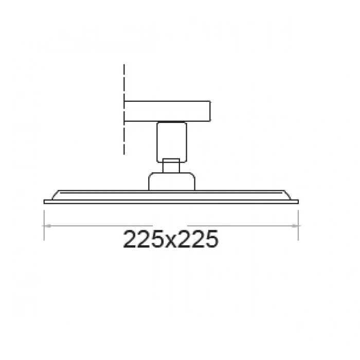 KARE - ANKASTRE TEPE DUŞ BAŞLIGI ABS (KROM - 225X225)