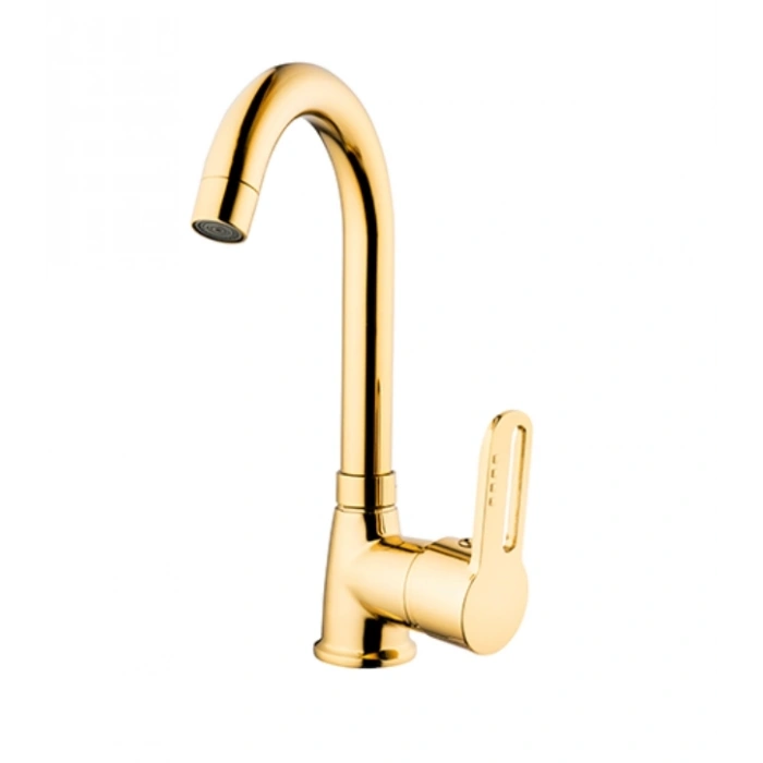 KARE - İNCİ MİX KUĞU LAVABO BATARYASI (ALTIN)