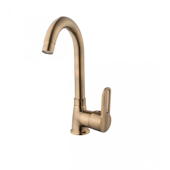 KARE - İNCİ MİX KUĞU LAVABO BATARYASI (ANTİK - SARI)